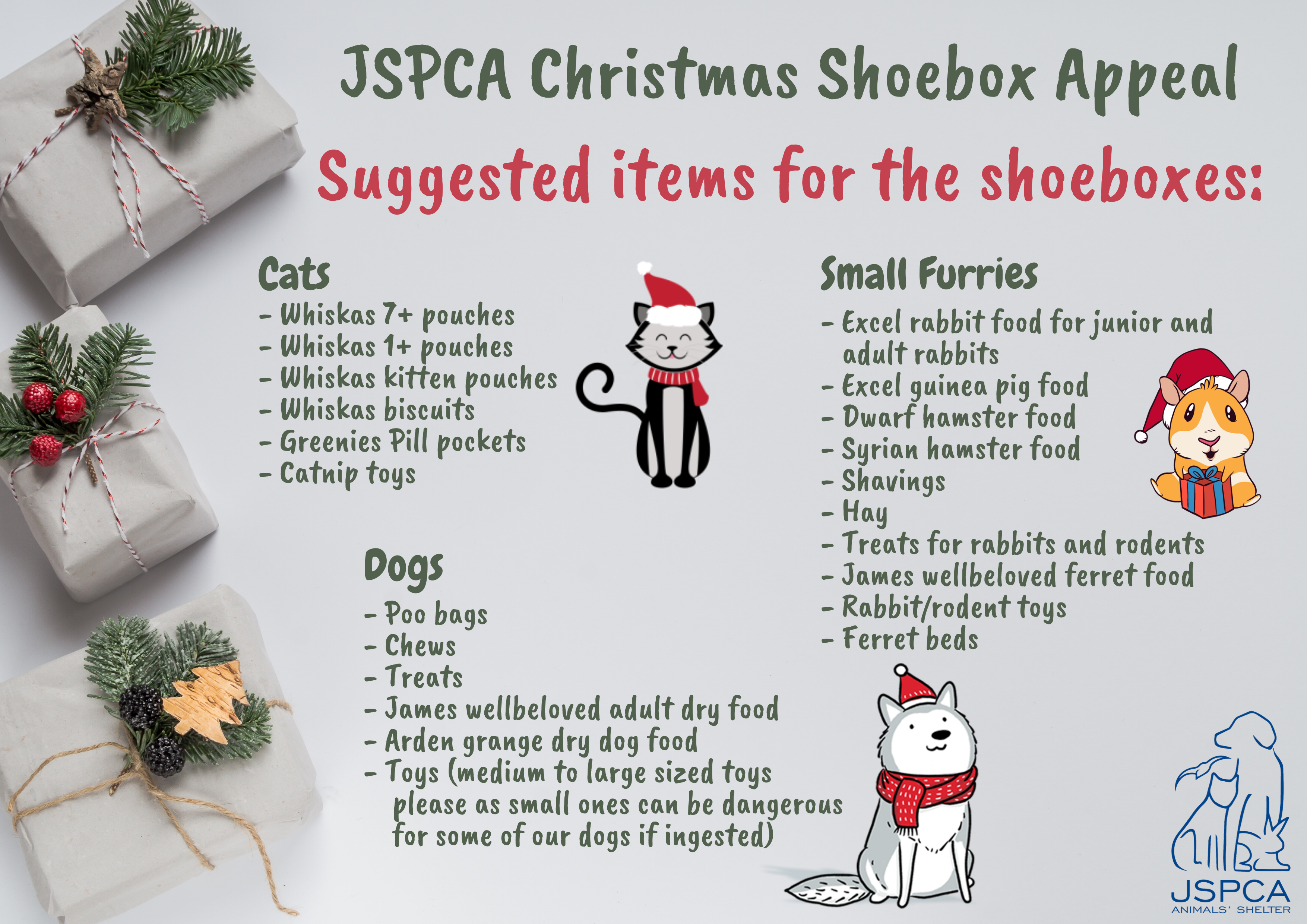Christmas Shoebox Appeal 2019 – JSPCA